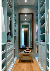 Параллельная гардеробная комната с большим зеркалом Псков