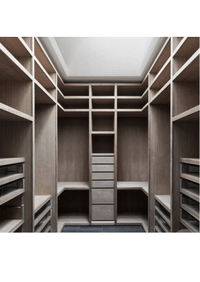 П-образная гардеробная комната в классическом стиле Псков